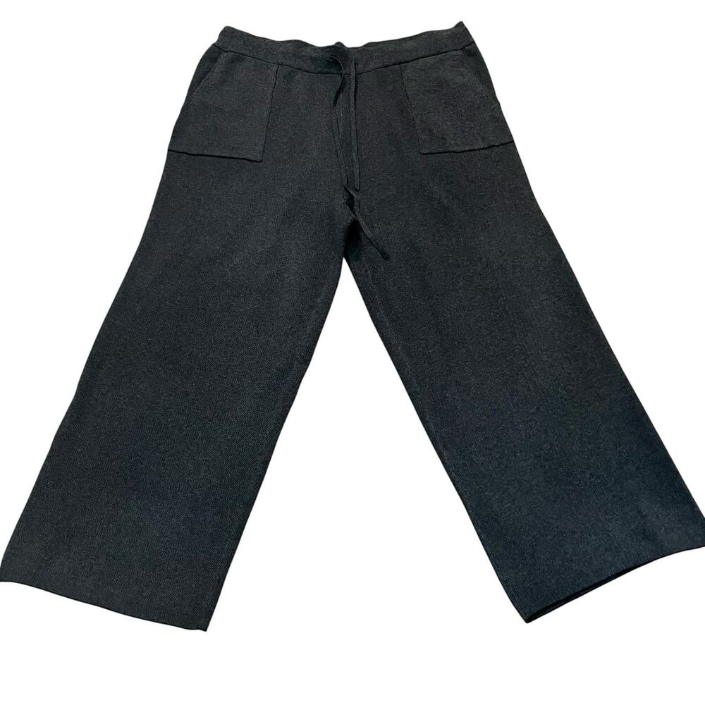 Torrid Straight Leg Utility Pocket Knit Pants 5X Drawstring Gray Black Casual
